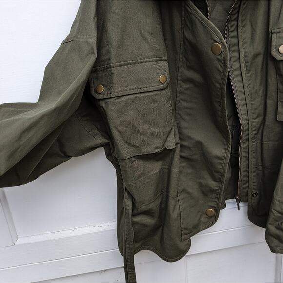 Anthropologie Mare Mare Puff Sleeve Green Utility Jacket, Size S - Picture 6 of 6